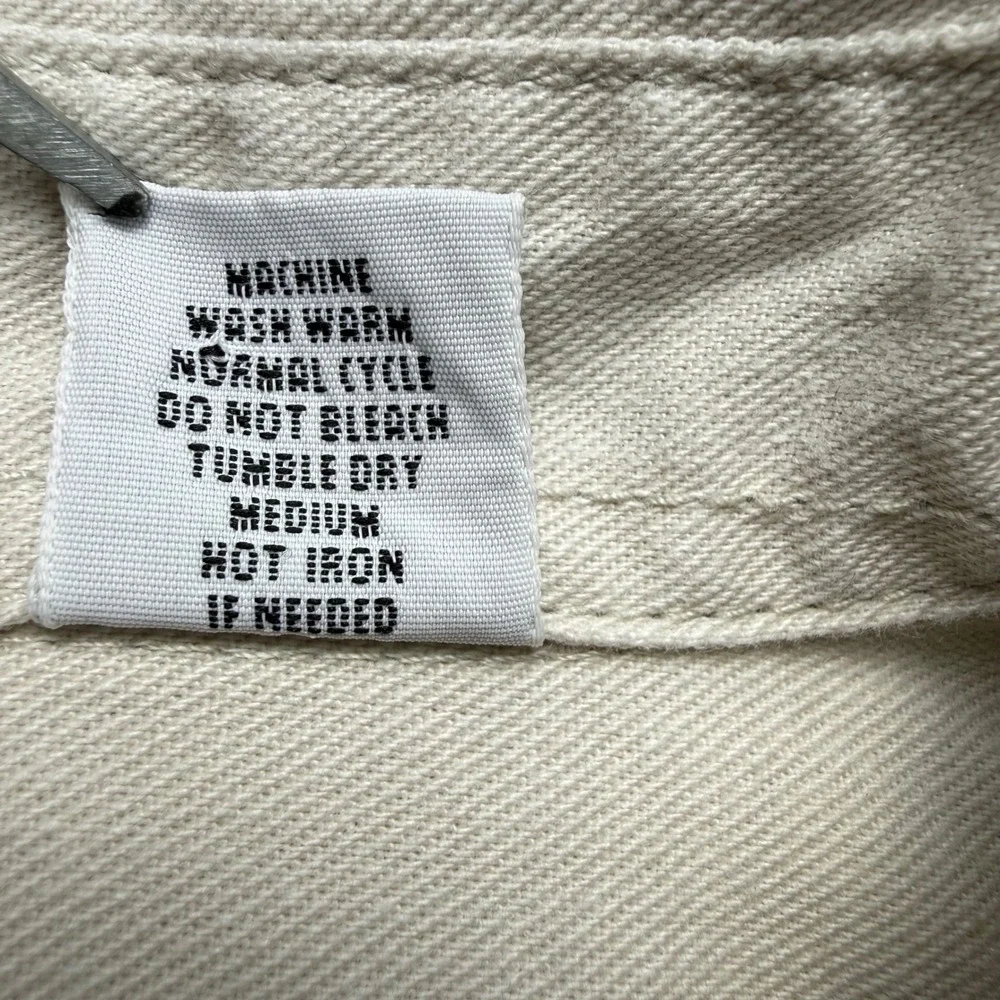 Vintage Y2K Levis Red Tab Mens XL Beige Cotton Twill Work Shirt Long Sleeve